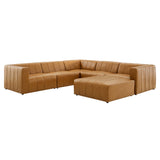 Reef 6-Piece Vegan Leather Sectional Sofa in Tan