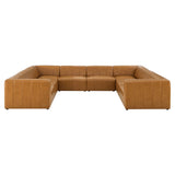 Reef 8-Piece Vegan Leather Sectional Sofa in Tan