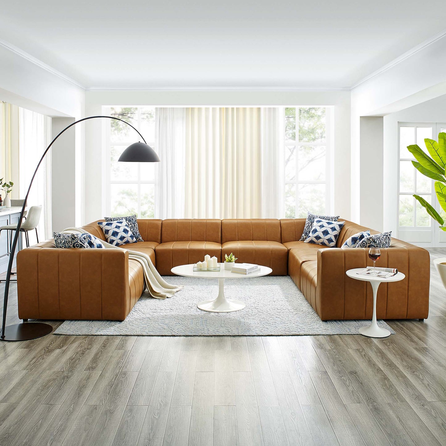 Bartlett 8-Piece Vegan Leather Sectional Sofa by Furniture for America