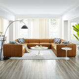 Reef 8-Piece Vegan Leather Sectional Sofa in Tan