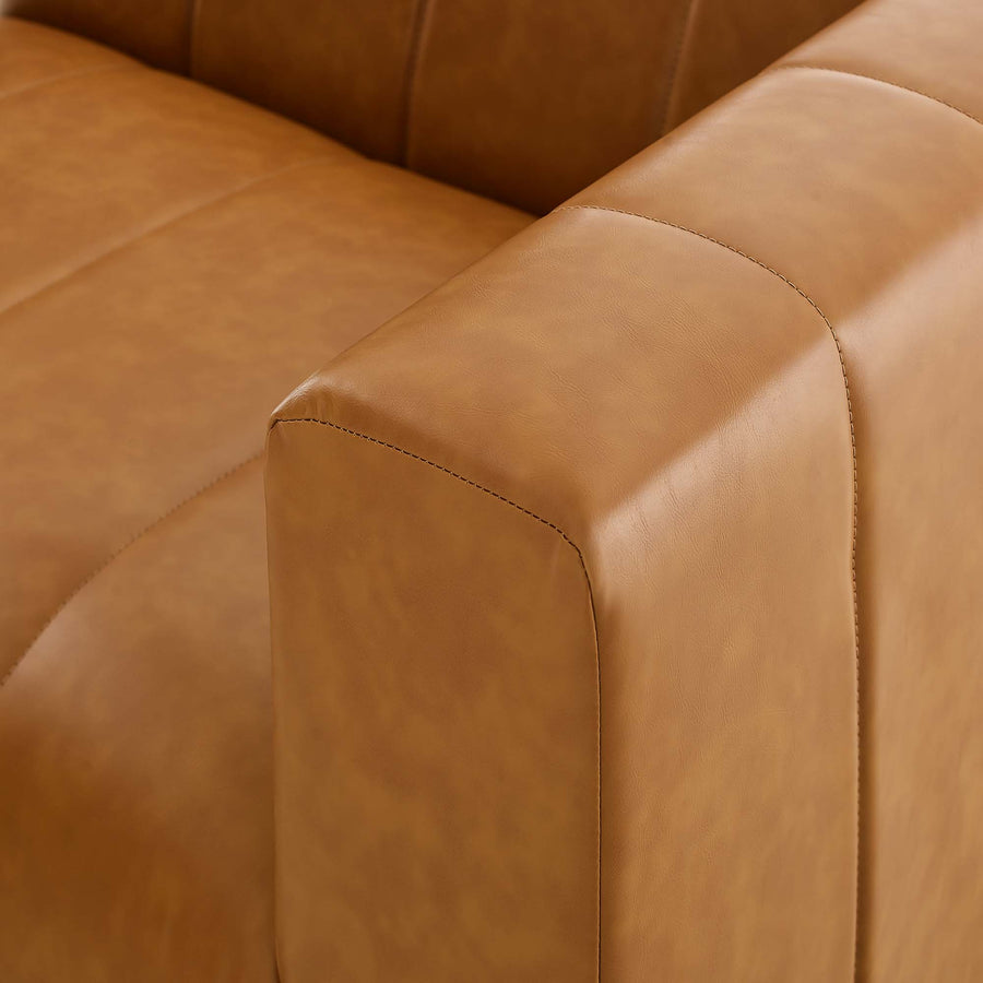 Reef 8-Piece Vegan Leather Sectional Sofa in Tan