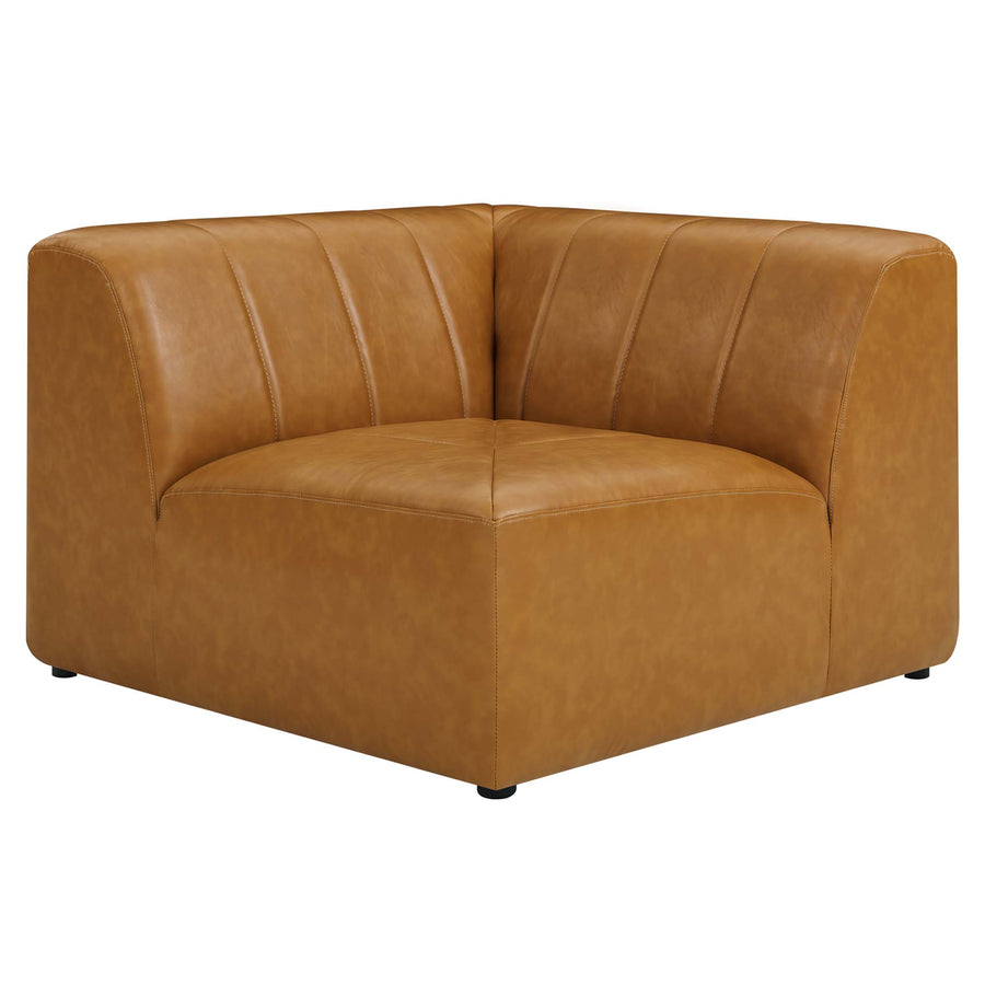 Reef 8-Piece Vegan Leather Sectional Sofa in Tan