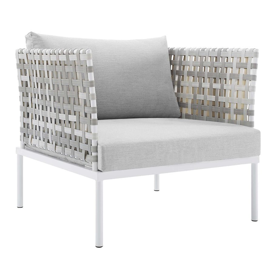Cliff Sunbrella® Basket Weave Outdoor Patio Aluminum Armchair in Taupe Gray
