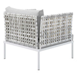 Cliff Sunbrella® Basket Weave Outdoor Patio Aluminum Armchair in Taupe Gray