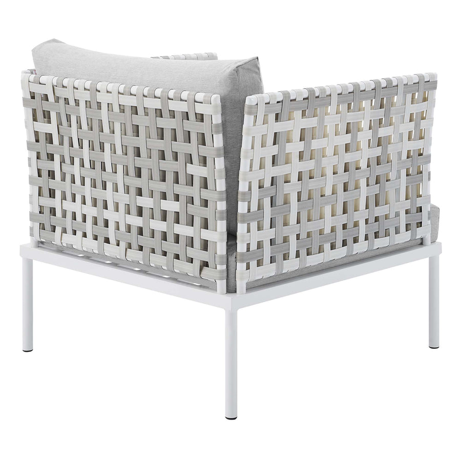Cliff Sunbrella® Basket Weave Outdoor Patio Aluminum Armchair in Taupe Gray
