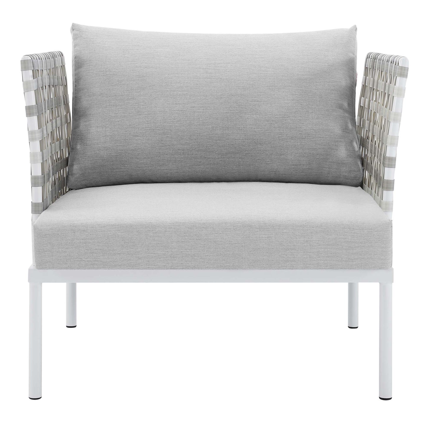 Harmony SunbrellaÂ® Basket Weave Outdoor Patio Aluminum Armchair by Furniture For America