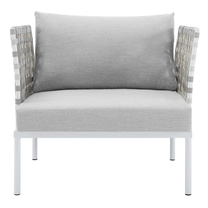 Harmony SunbrellaÂ® Basket Weave Outdoor Patio Aluminum Armchair by Furniture For America