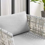 Cliff Sunbrella® Basket Weave Outdoor Patio Aluminum Armchair in Taupe Gray