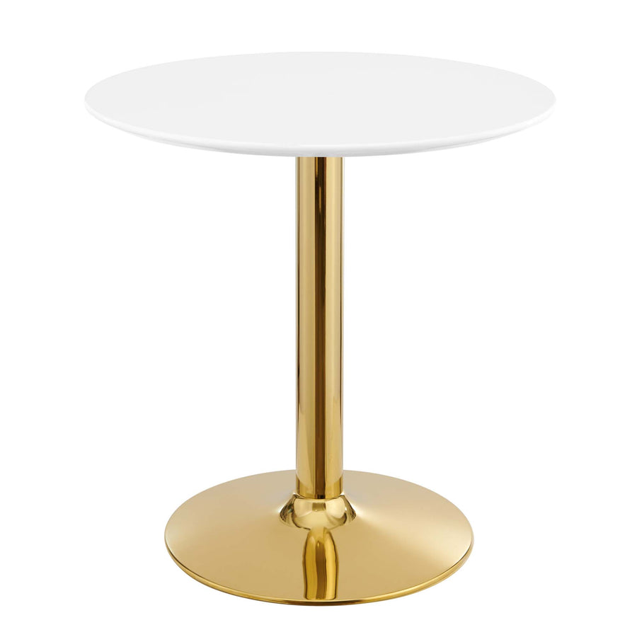 Theo 28" Dining Table in Gold White