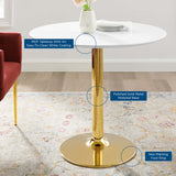 Theo 35" Dining Table in Gold White