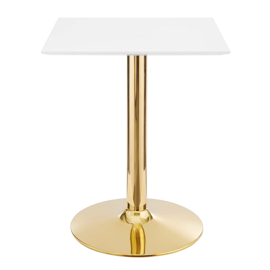 Theo 24" Square Dining Table in Gold White