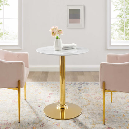 Verne 28" Artificial Marble Dining Table by Furniture For America