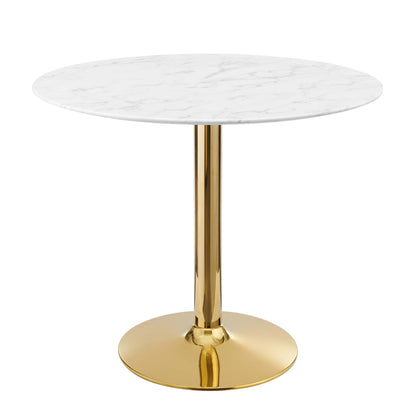 Verne 35" Artificial Marble Dining Table by Furniture For America