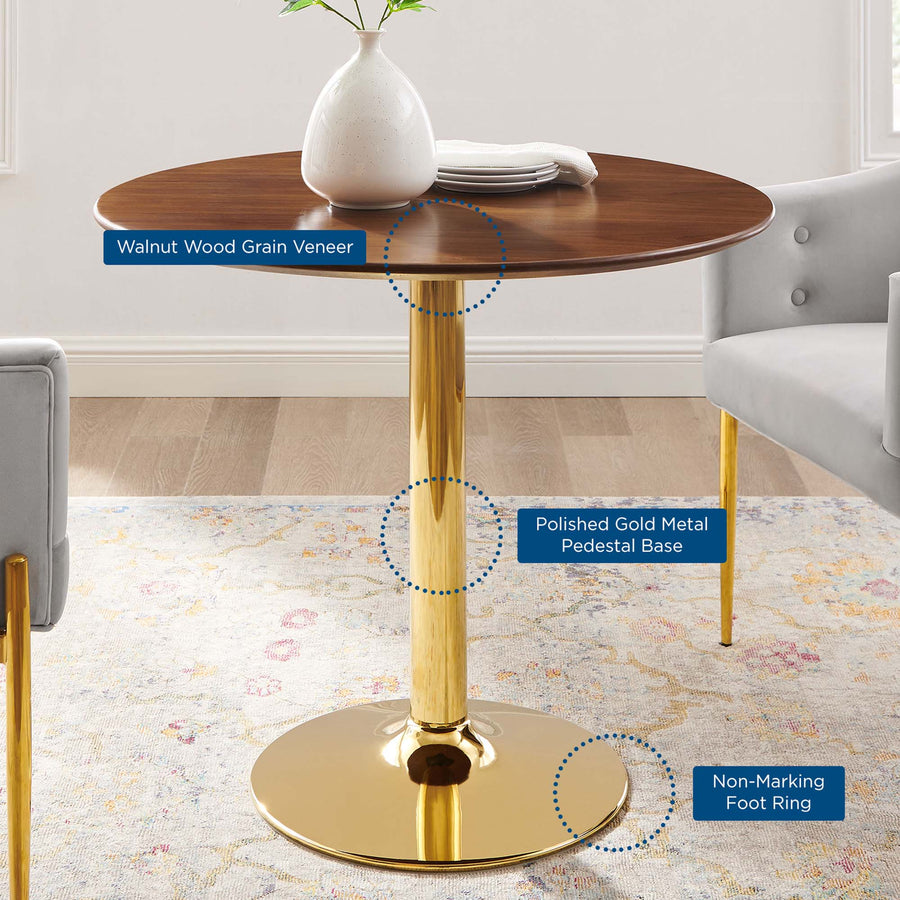 Theo 35" Dining Table in Gold Walnut