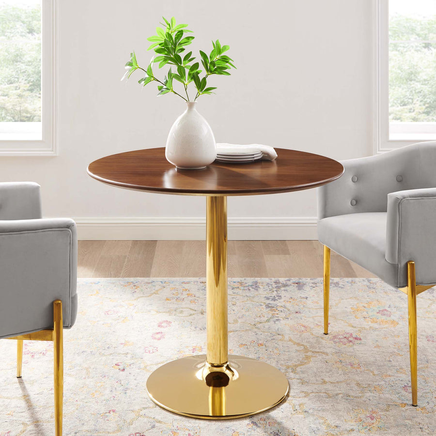 Theo 35" Dining Table in Gold Walnut