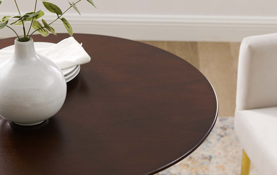 Theo 28" Dining Table in Gold Cherry Walnut