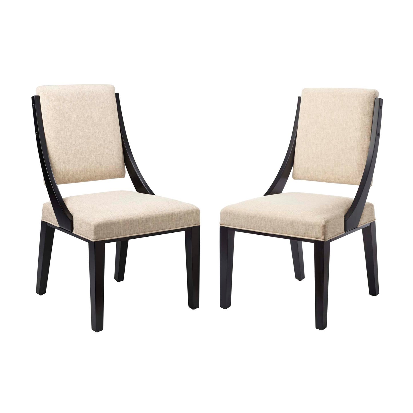 Cambridge Upholstered Fabric Dining Chairs Set of 2 by Furniture For America