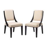 Ifanna Upholstered Fabric Dining Chairs Set of 2 in Beige