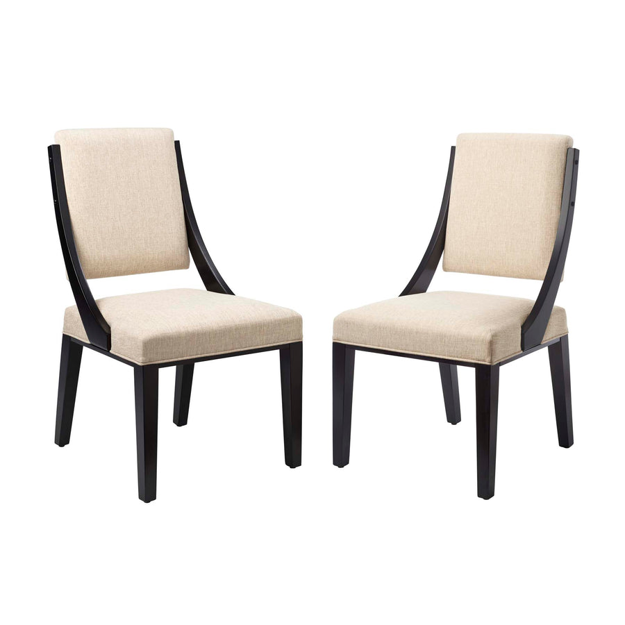 Ifanna Upholstered Fabric Dining Chairs Set of 2 in Beige
