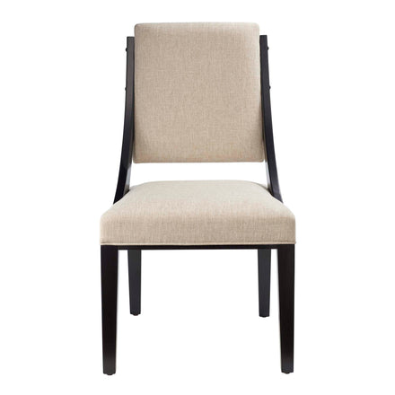 Cambridge Upholstered Fabric Dining Chairs Set of 2 in Beige