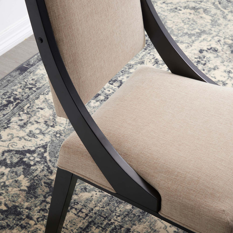 Ifanna Upholstered Fabric Dining Chairs Set of 2 in Beige