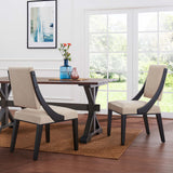 Ifanna Upholstered Fabric Dining Chairs Set of 2 in Beige