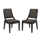 Ifanna Upholstered Fabric Dining Chairs Set of 2 in Gray