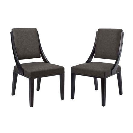 Cambridge Upholstered Fabric Dining Chairs Set of 2 in Gray