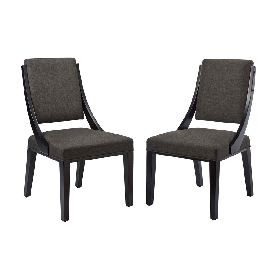 Ifanna Upholstered Fabric Dining Chairs Set of 2 in Gray