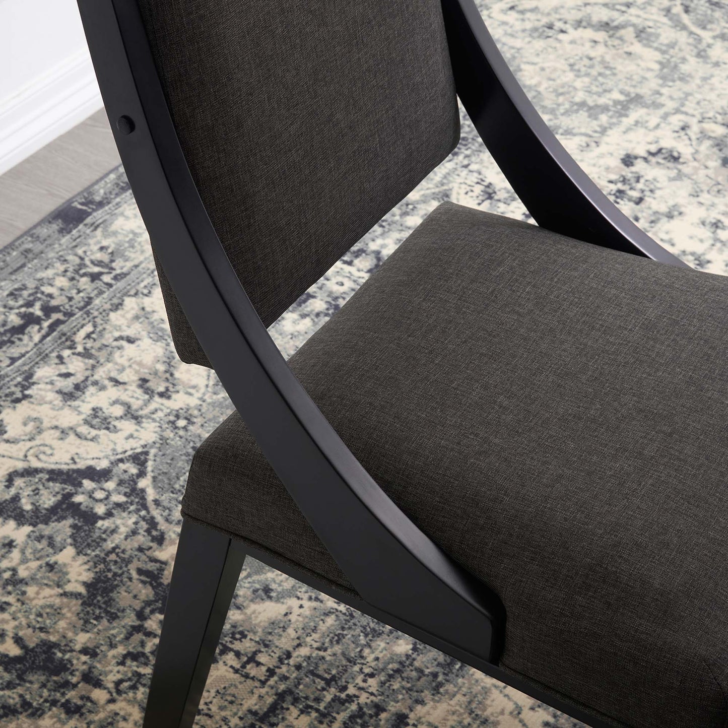 Cambridge Upholstered Fabric Dining Chairs Set of 2 by Furniture For America