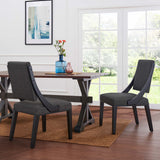 Ifanna Upholstered Fabric Dining Chairs Set of 2 in Gray