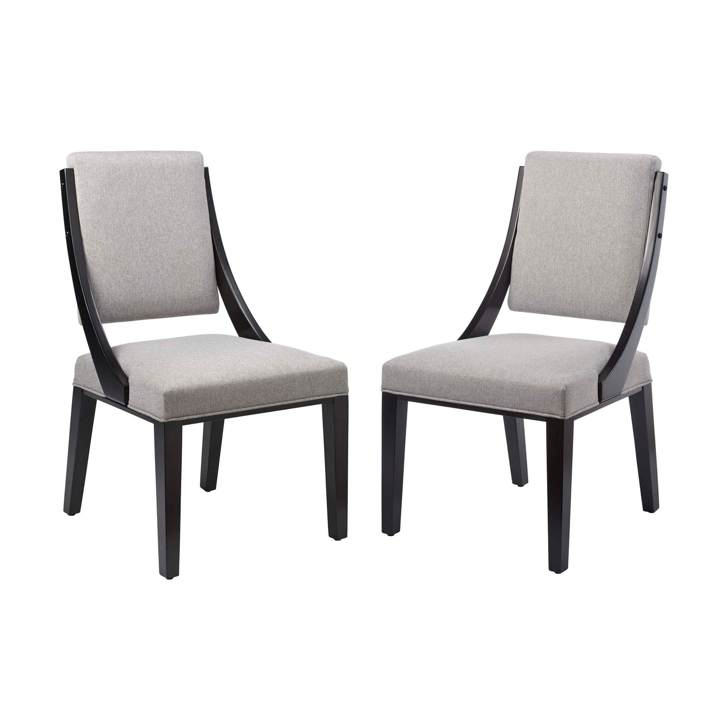 Cambridge Upholstered Fabric Dining Chairs Set of 2 by Furniture For America