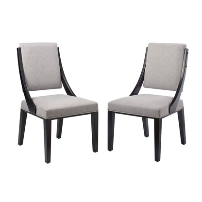 Cambridge Upholstered Fabric Dining Chairs Set of 2 by Furniture For America