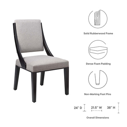 Cambridge Upholstered Fabric Dining Chairs Set of 2 by Furniture For America