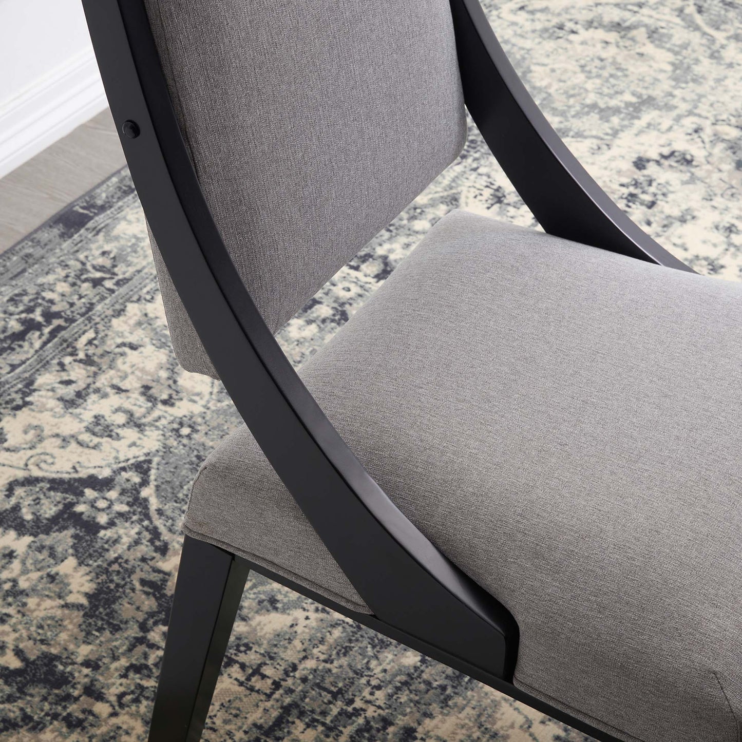 Cambridge Upholstered Fabric Dining Chairs Set of 2 by Furniture For America