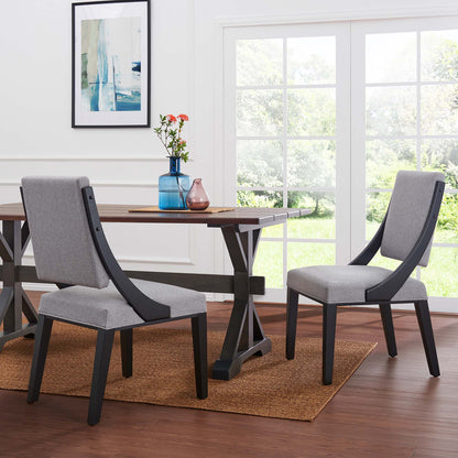 Cambridge Upholstered Fabric Dining Chairs Set of 2 by Furniture For America