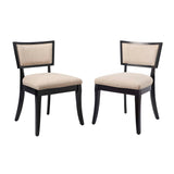 Eidfjord Upholstered Fabric Dining Chairs Set of 2 in Beige