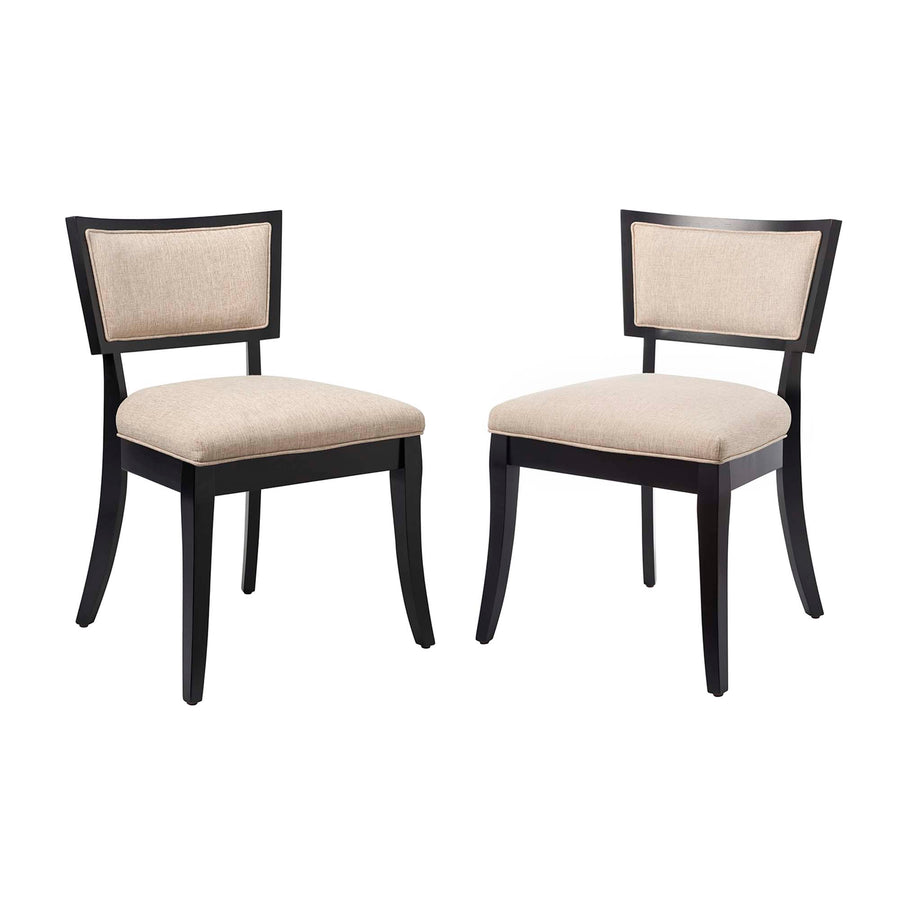 Eidfjord Upholstered Fabric Dining Chairs Set of 2 in Beige