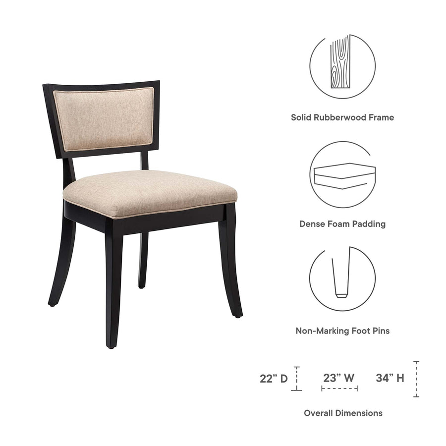 Eidfjord Upholstered Fabric Dining Chairs Set of 2 in Beige