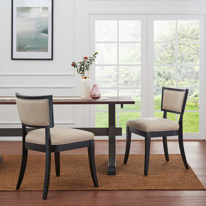 Pristine Upholstered Fabric Dining Chairs Set of 2 by Furniture for America