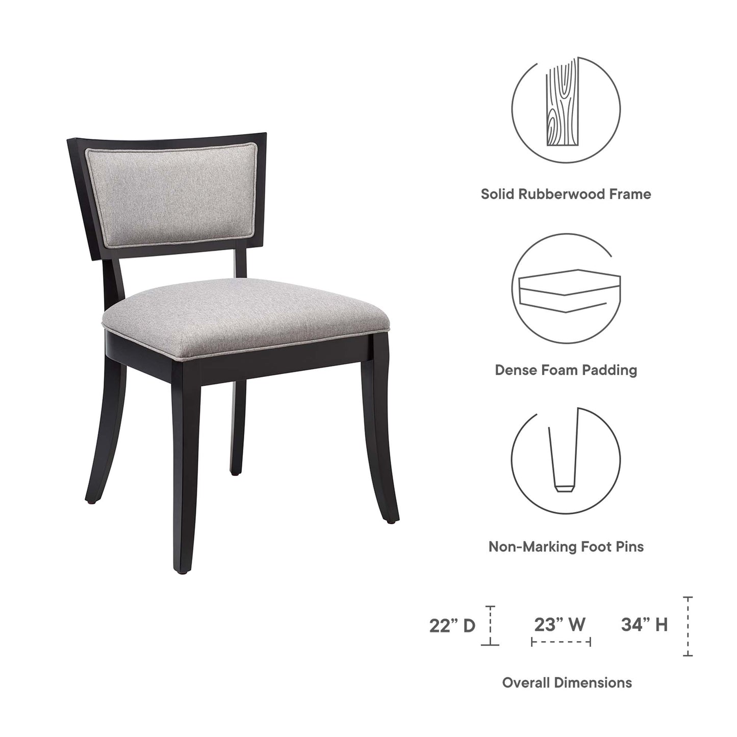 Pristine Upholstered Fabric Dining Chairs Set of 2 by Furniture for America
