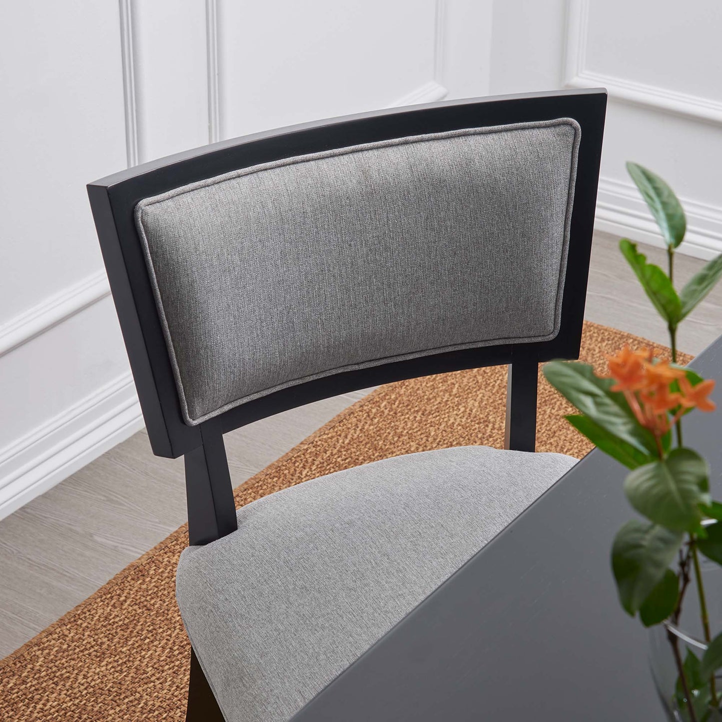 Pristine Upholstered Fabric Dining Chairs Set of 2 by Furniture for America