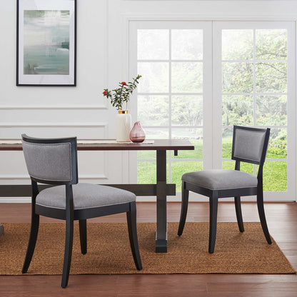 Pristine Upholstered Fabric Dining Chairs Set of 2 by Furniture for America