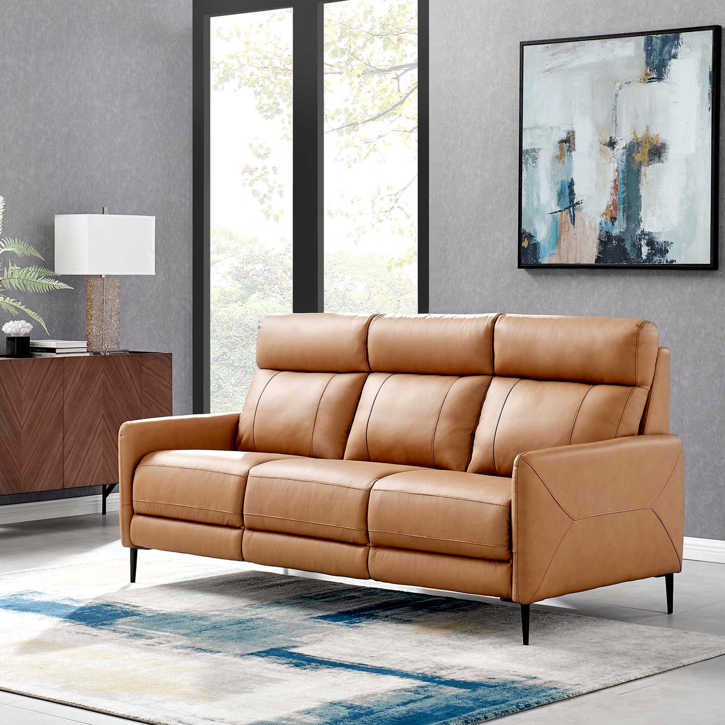 Huxley Leather Sofa by Furniture for America