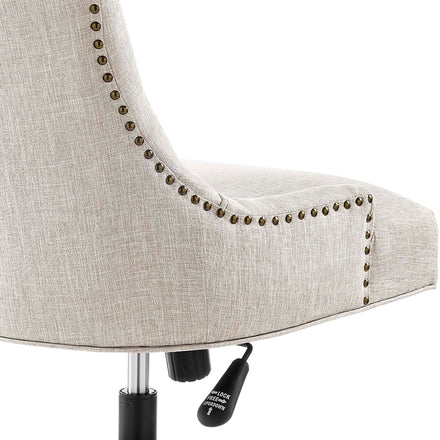 Regent Tufted Fabric Office Chair in Black Beige