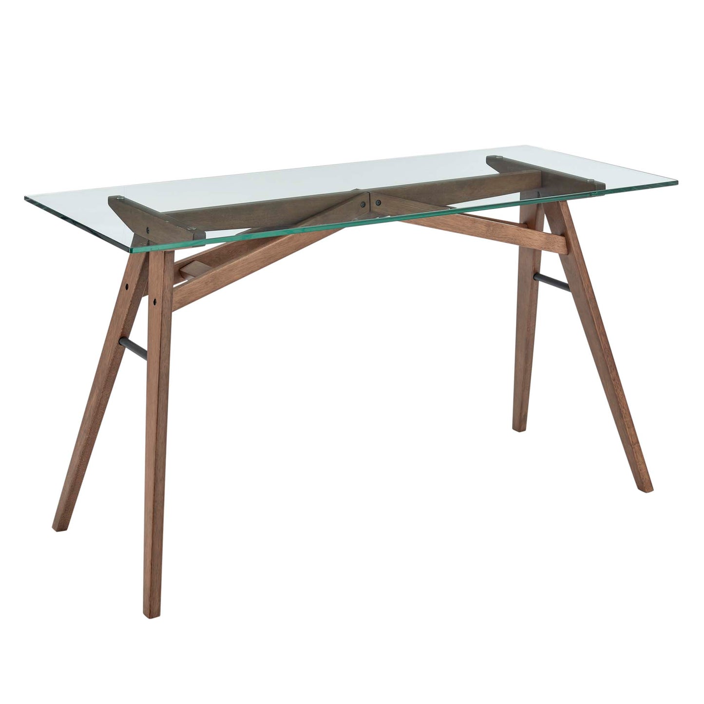 Steadfast Glass Top Office Desk by Furniture for America