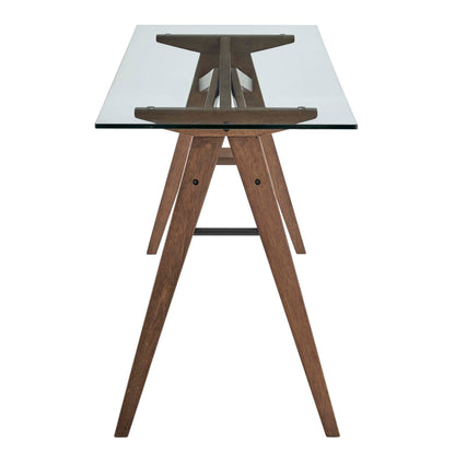 Steadfast Glass Top Office Desk by Furniture for America