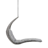 Dorian Hanging Chaise Lounge Outdoor Patio Swing Chair in Light Gray Gray