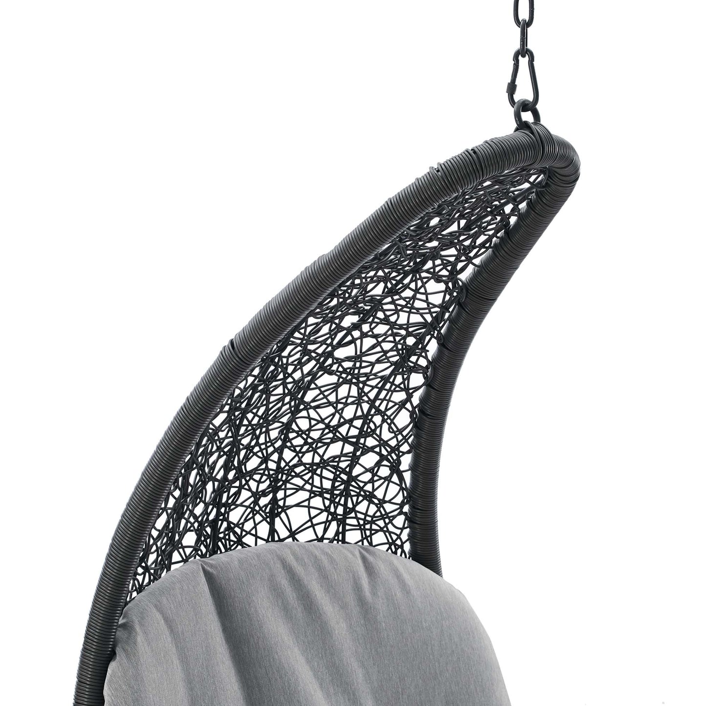 Dorian Hanging Chaise Lounge Outdoor Patio Swing Chair in Light Gray Gray