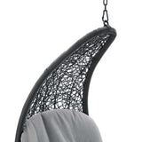 Dorian Hanging Chaise Lounge Outdoor Patio Swing Chair in Light Gray Gray